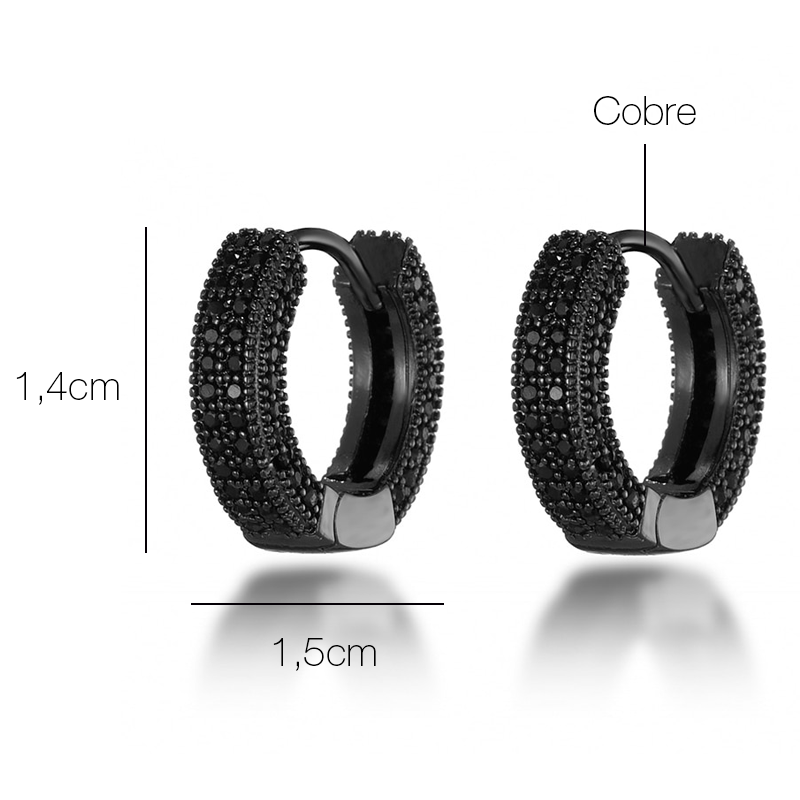 Black Duplo Ice Men's Hoop Earring