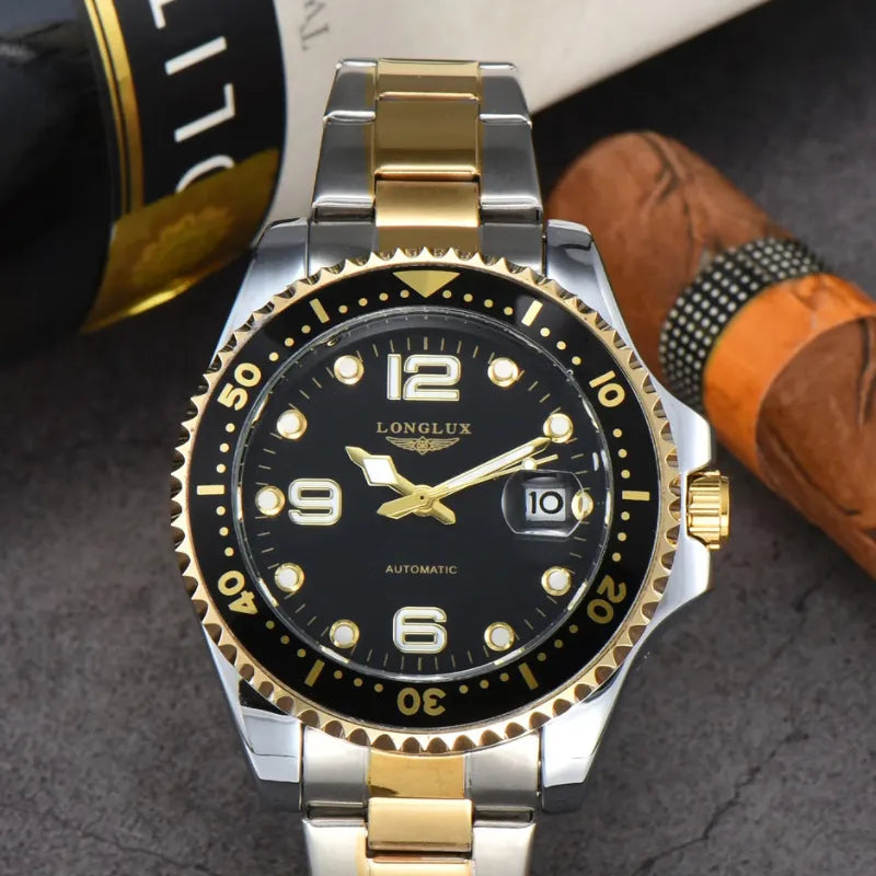 LONGLUX AutoMaster – Men's Automatic Watch with Date & Steel Band