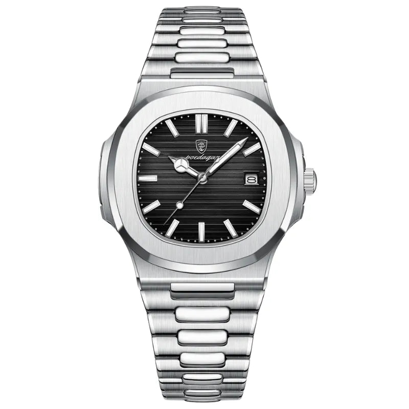 POEDAGAR Luxury Steel Watch