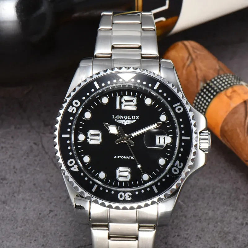 LONGLUX AutoMaster – Men's Automatic Watch with Date & Steel Band