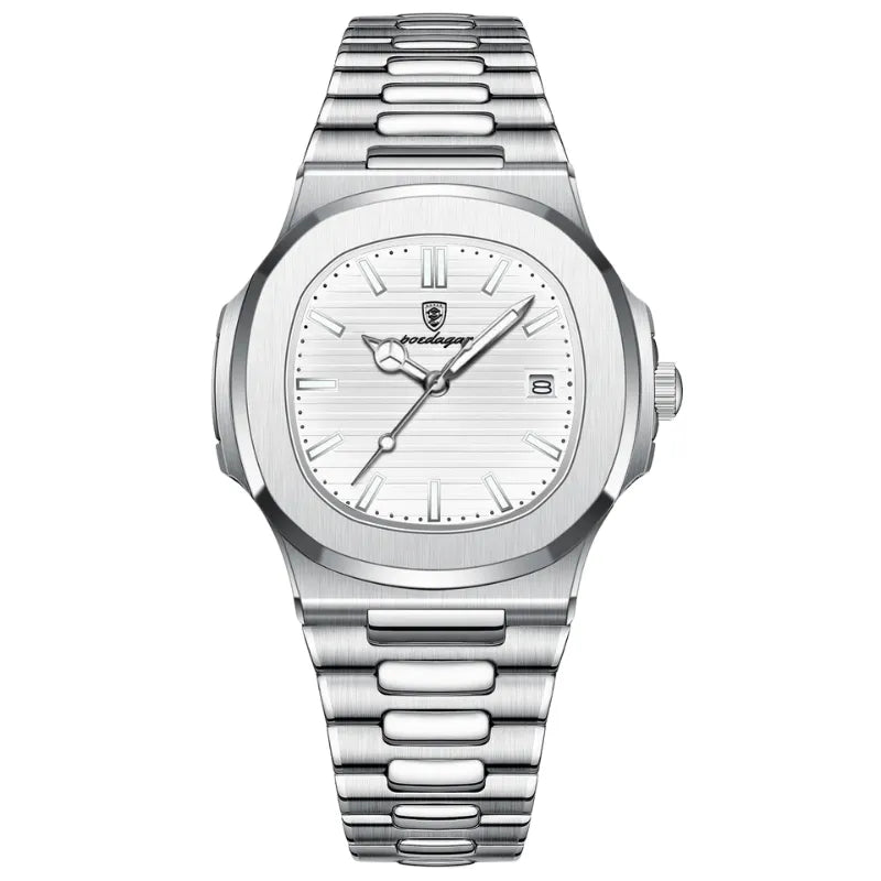 POEDAGAR Luxury Steel Watch