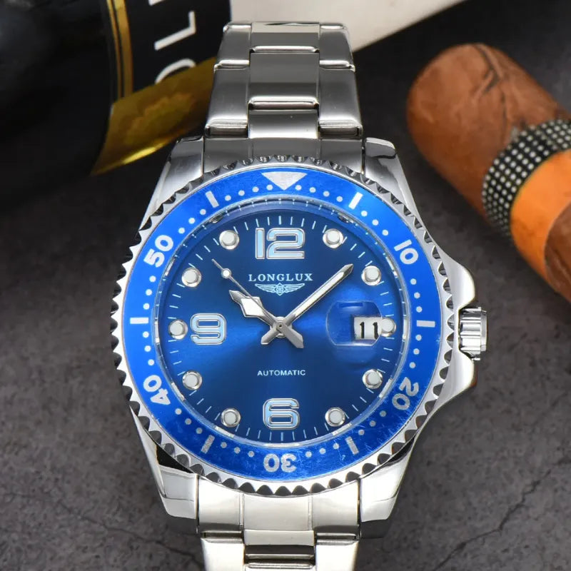 LONGLUX AutoMaster – Men's Automatic Watch with Date & Steel Band