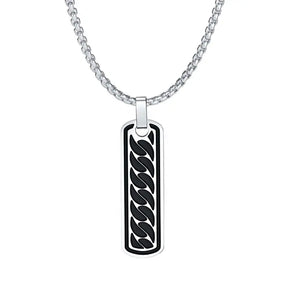 Men's Necklace with Textured Pendant