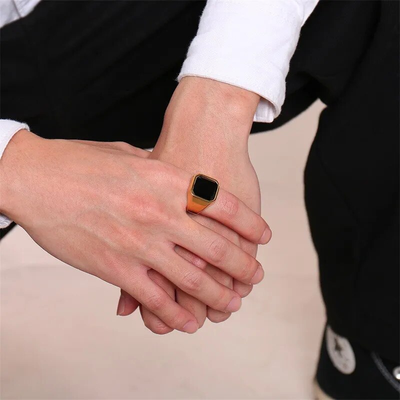 Men's Onyx Stone Ring