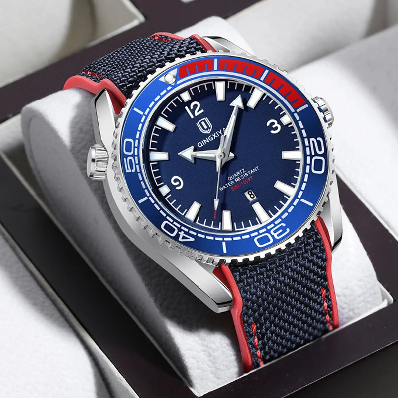 Men’s Waterproof Quartz Watch with Silicone Strap