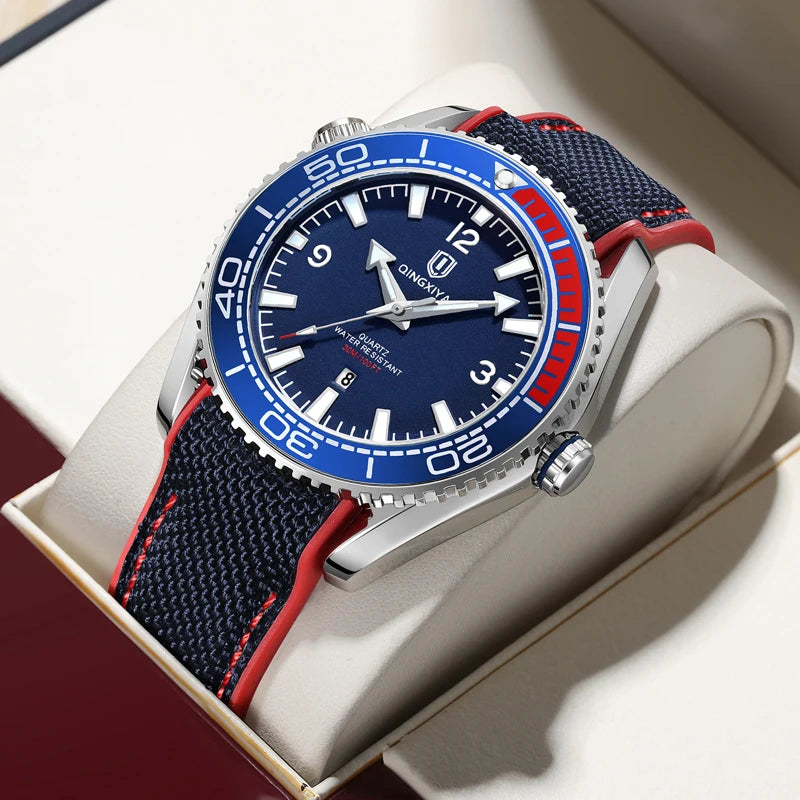 Men’s Waterproof Quartz Watch with Silicone Strap