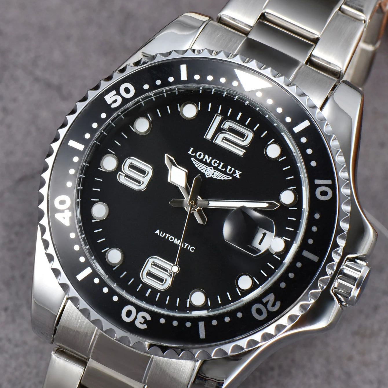 LONGLUX AutoMaster – Men's Automatic Watch with Date & Steel Band