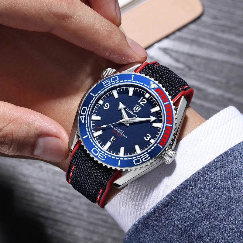 Men’s Waterproof Quartz Watch with Silicone Strap
