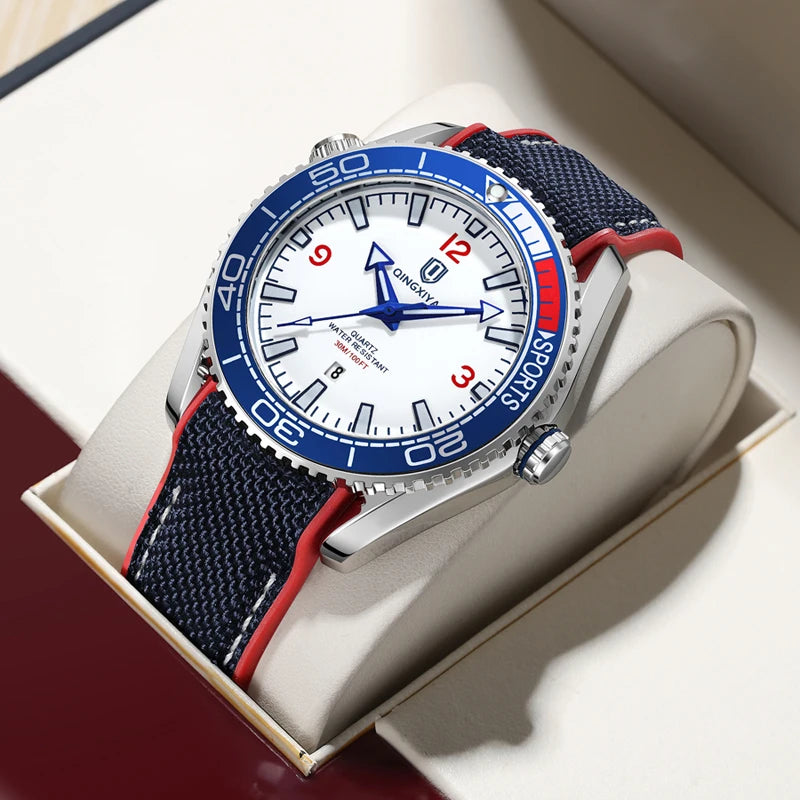 Men’s Waterproof Quartz Watch with Silicone Strap