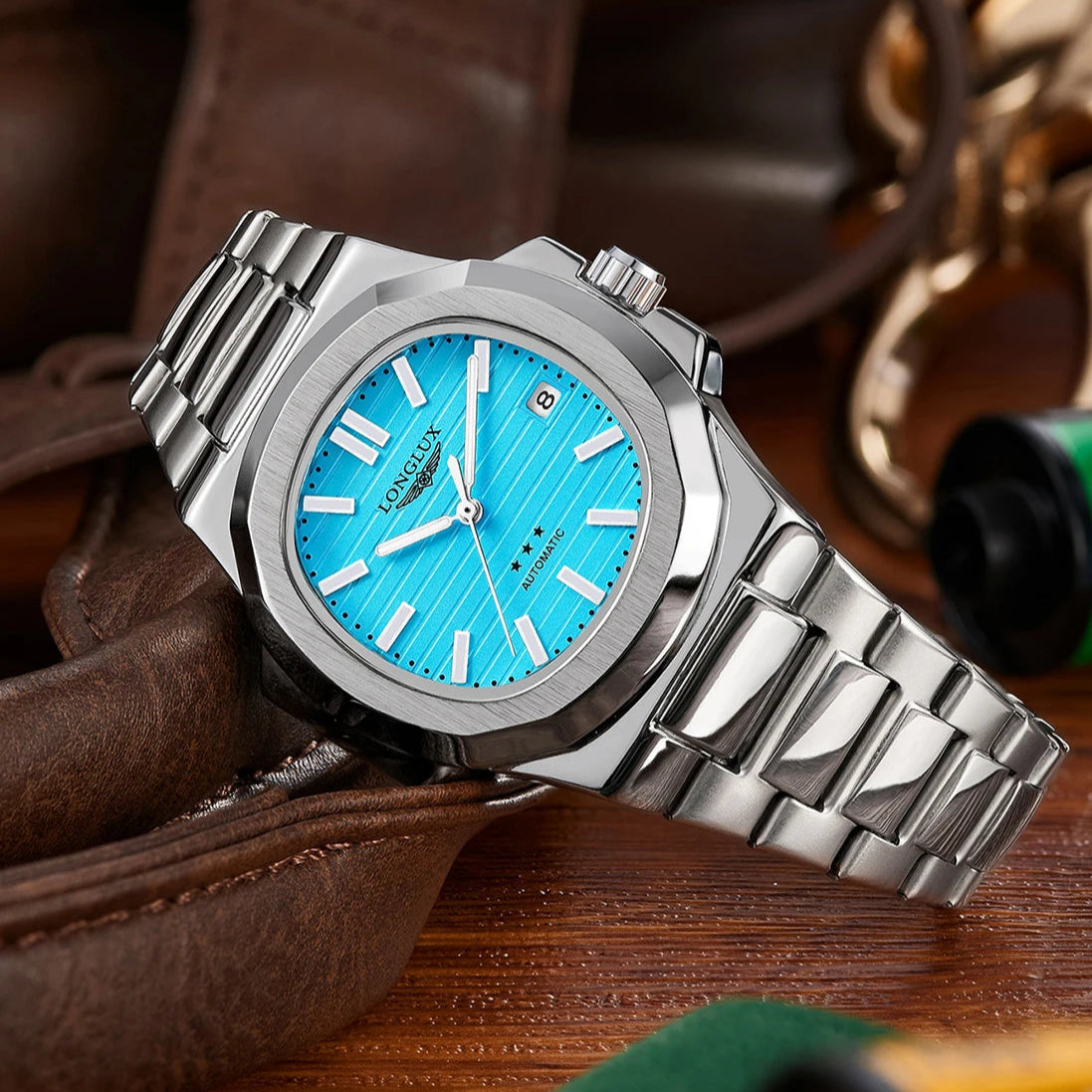 LONGLUX EliteDrive – Men's Luxury Automatic Watch with Calendar