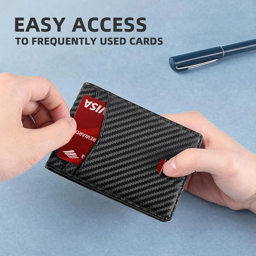 NFCBlocker Wallet - ANTI RFID Blocking Black Carbon Fiber
