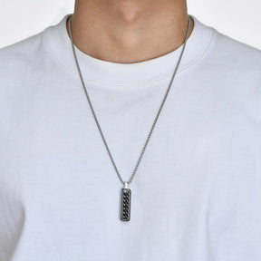 Men's Necklace with Textured Pendant