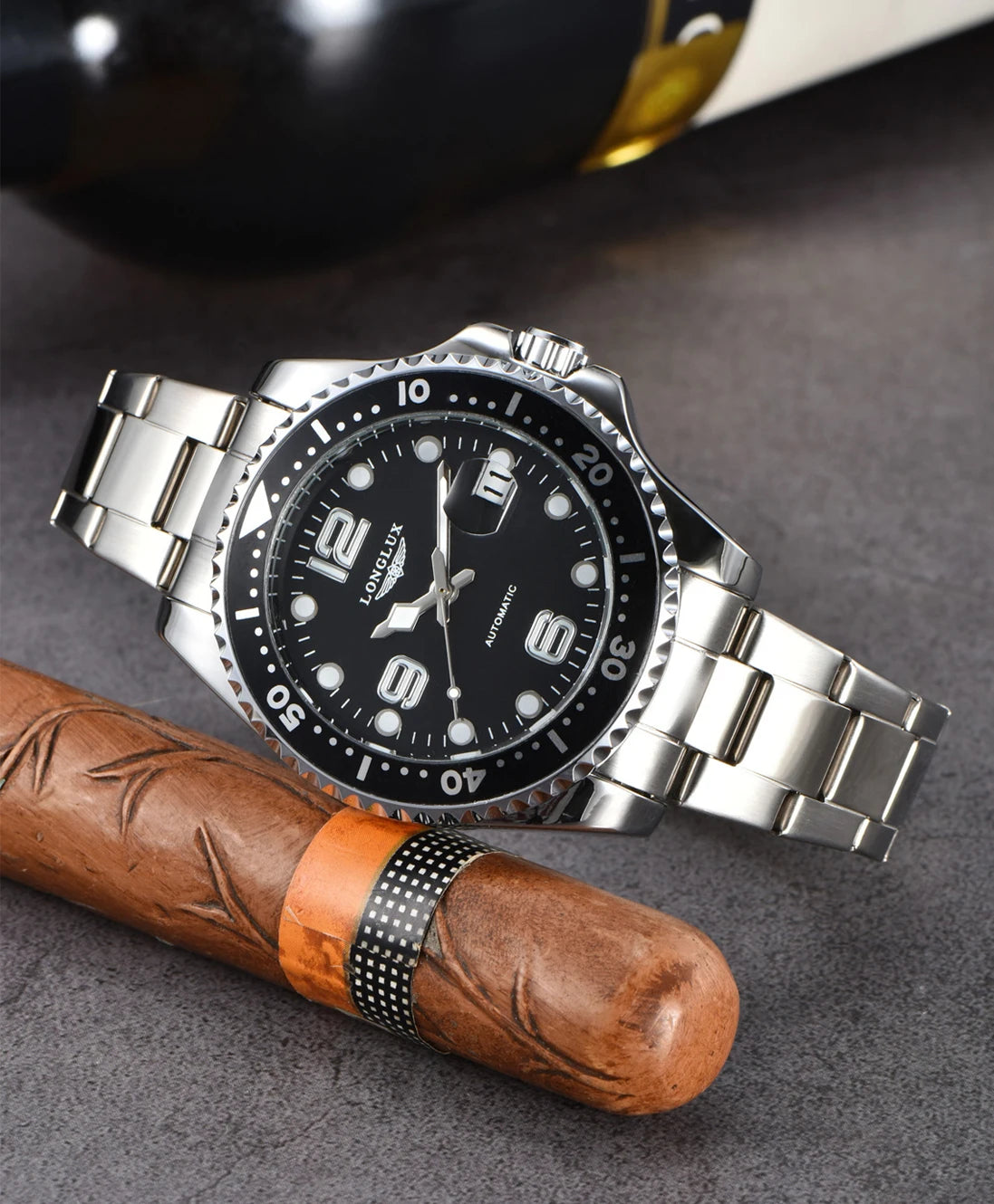 LONGLUX AutoMaster – Men's Automatic Watch with Date & Steel Band