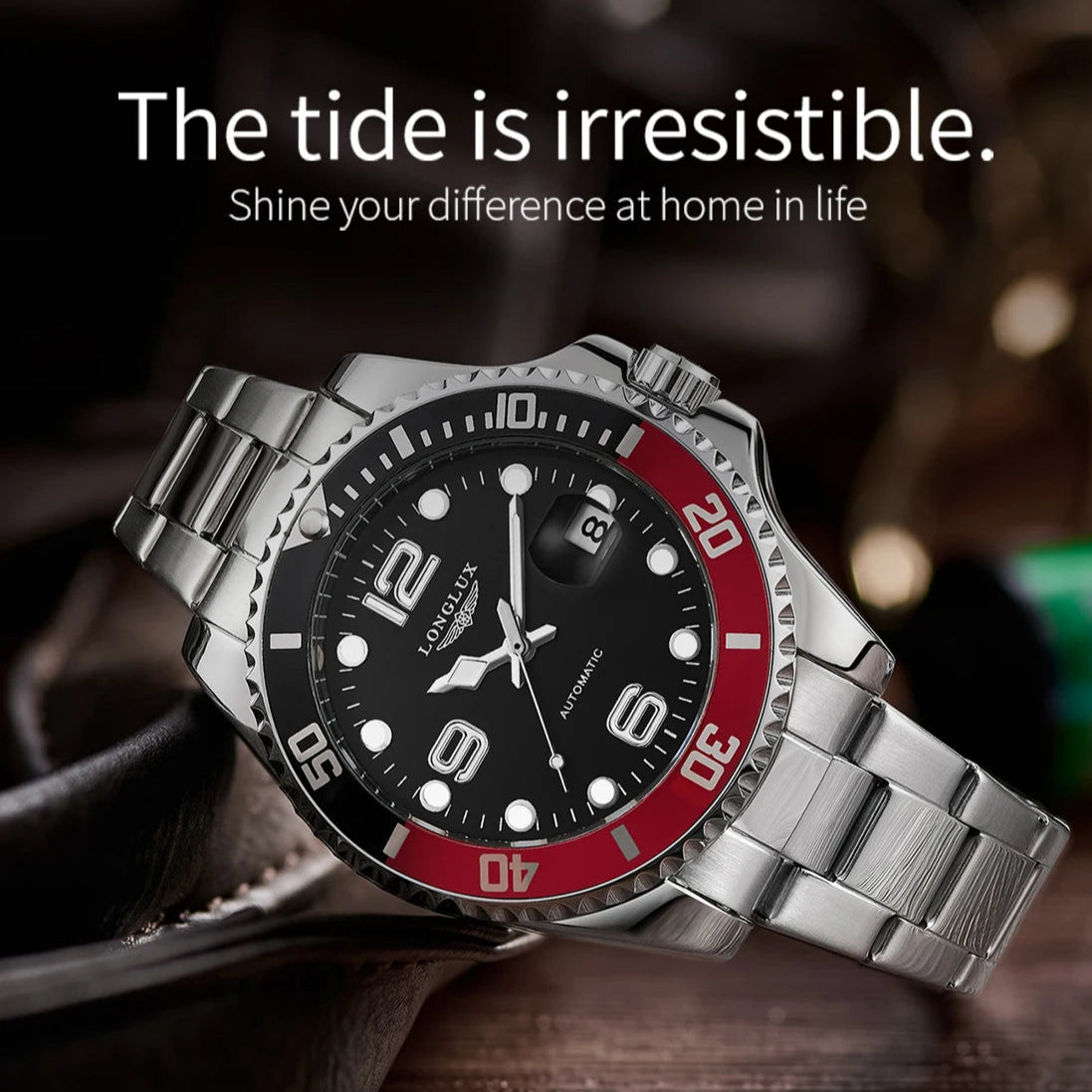 LONGLUX AutoMaster – Men's Automatic Watch with Date & Steel Band