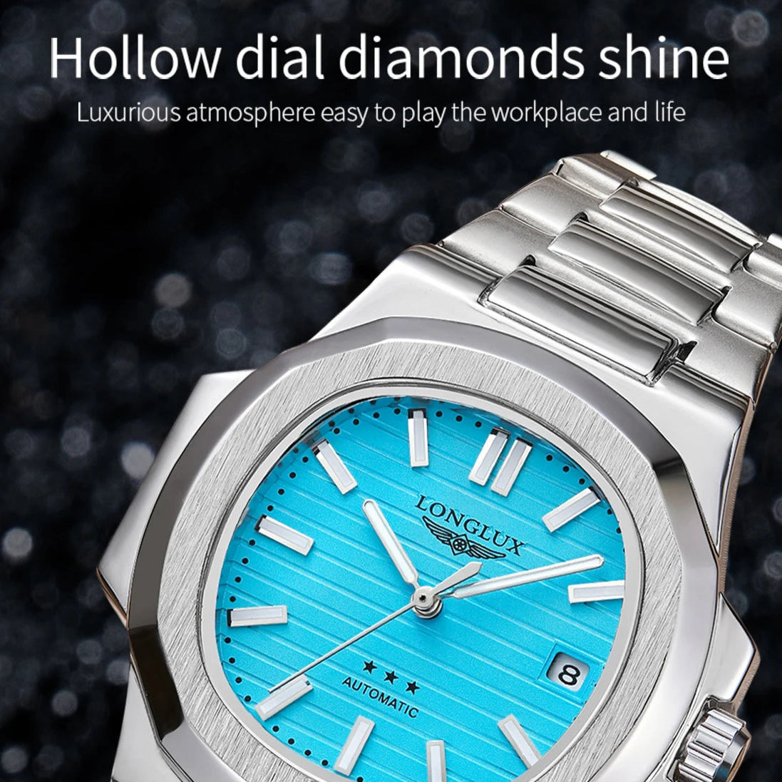 LONGLUX EliteDrive – Men's Luxury Automatic Watch with Calendar