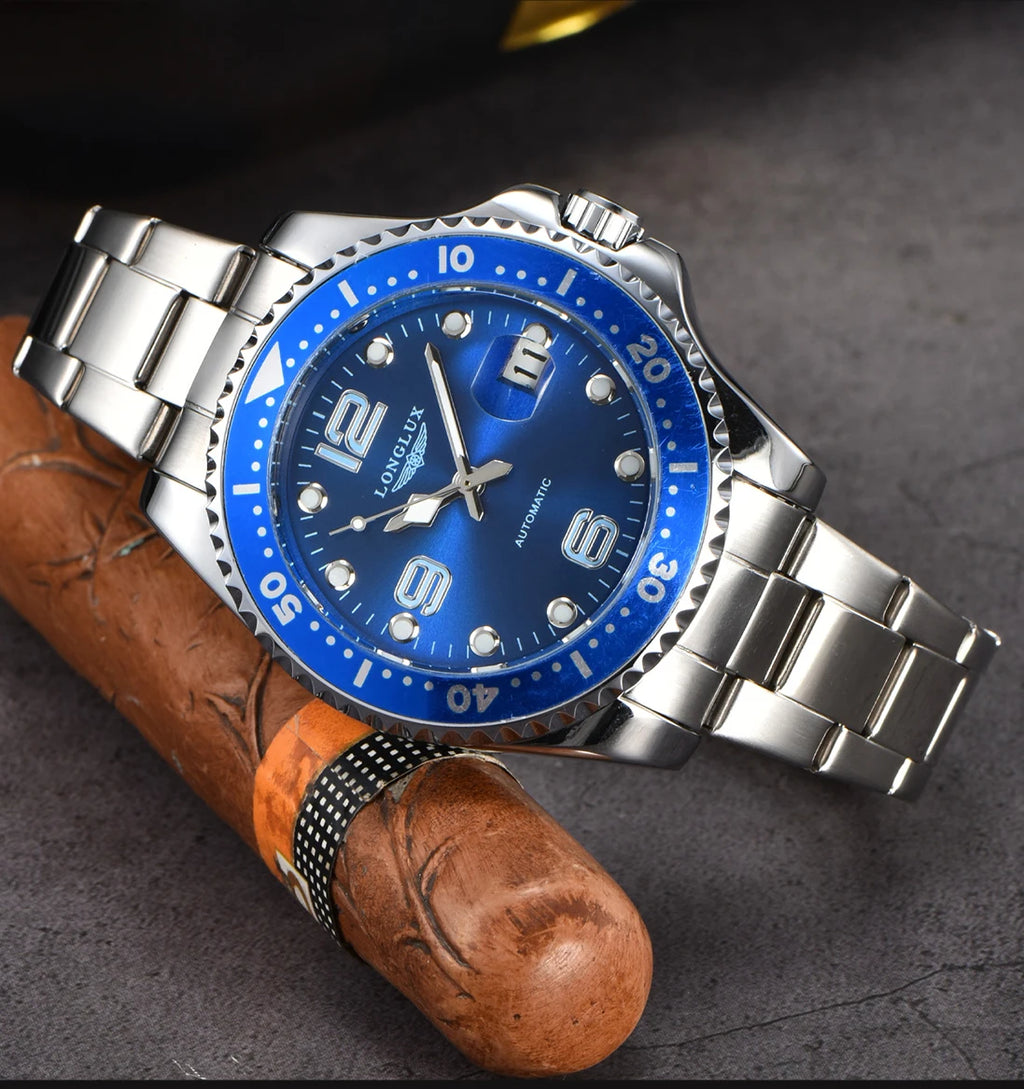 LONGLUX AutoMaster – Men's Automatic Watch with Date & Steel Band