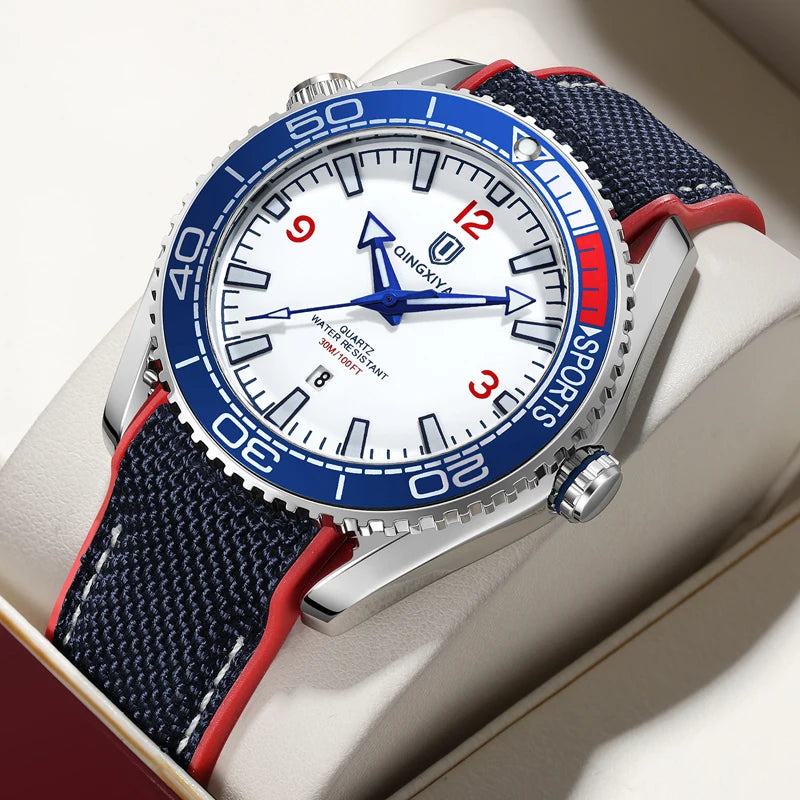 Men’s Waterproof Quartz Watch with Silicone Strap