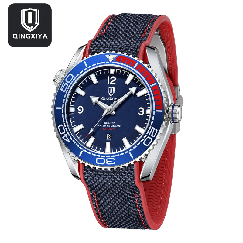 Men’s Waterproof Quartz Watch with Silicone Strap