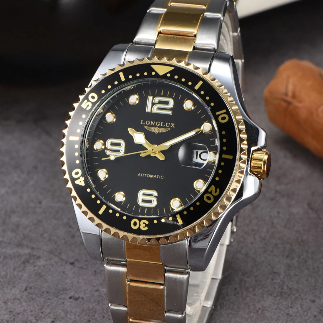 LONGLUX AutoMaster – Men's Automatic Watch with Date & Steel Band
