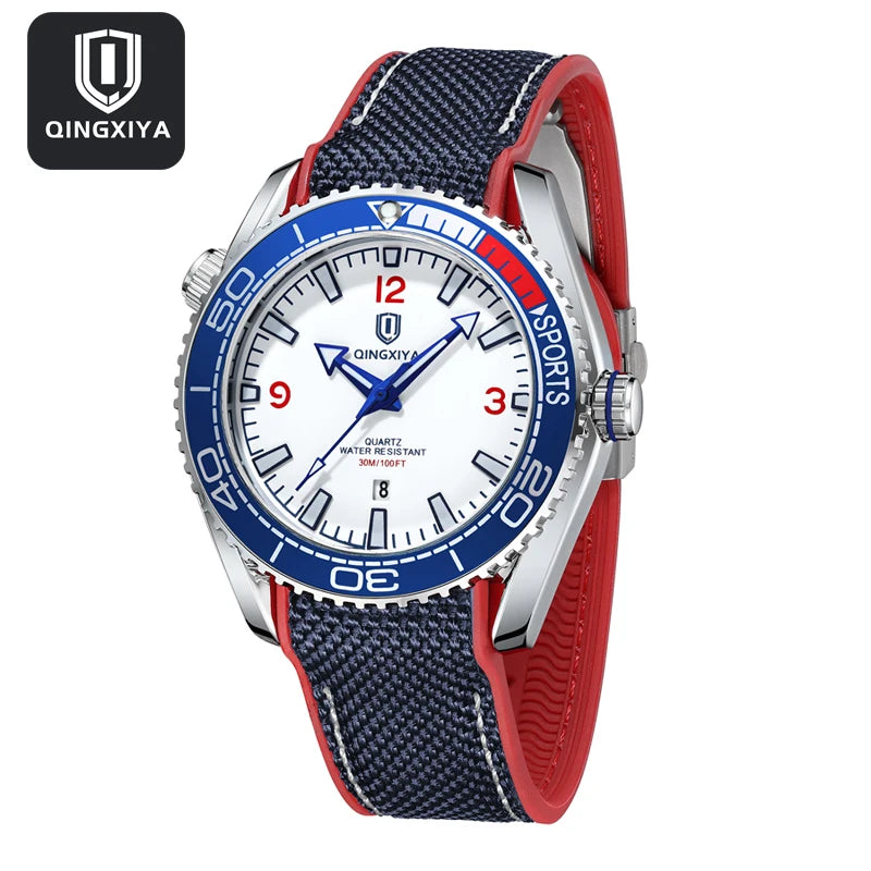 Men’s Waterproof Quartz Watch with Silicone Strap